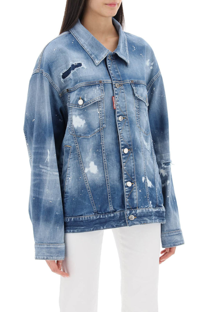 Medium Ice Spots Wash Denim Jacket - Dsquared2 - Women