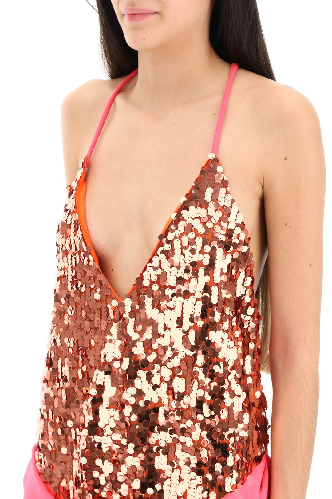 Mini Sequined Dress With Draped Detail - Dsquared2 - Women