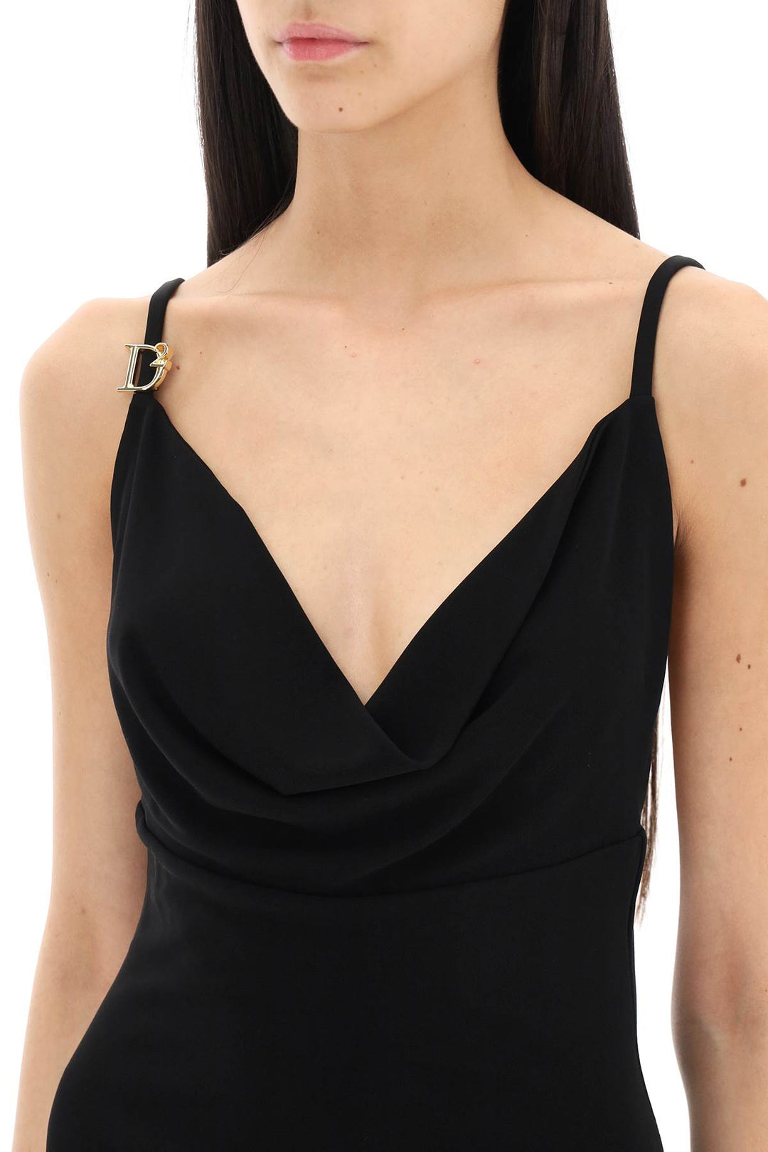 Sleeveless Mini Dress With Draped Neckline - Dsquared2 - Women