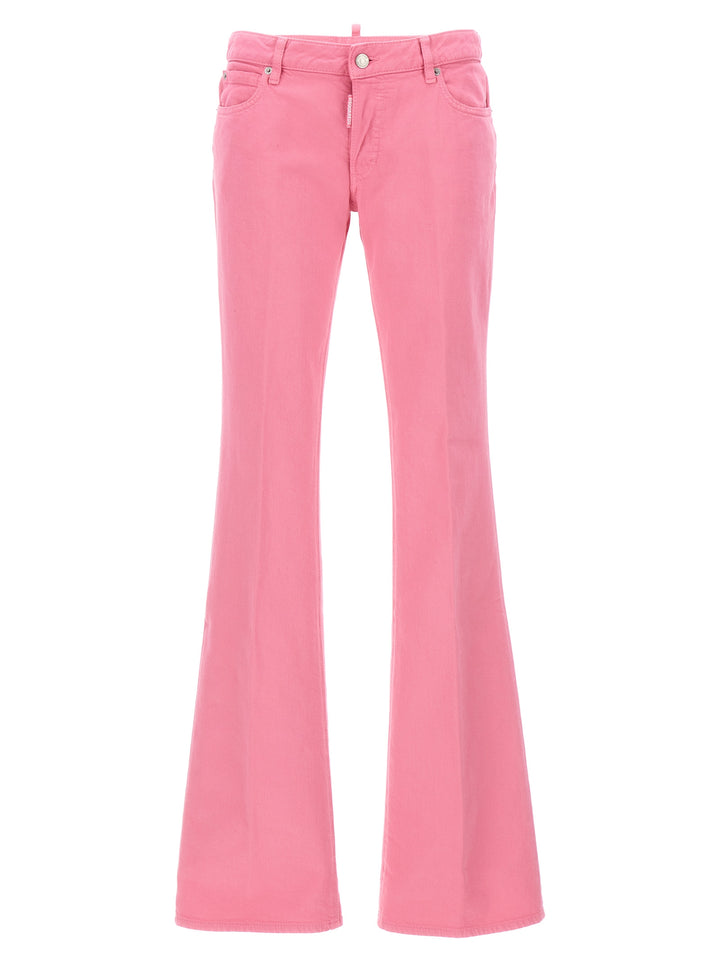 Medium Waist Flare Jeans Pink