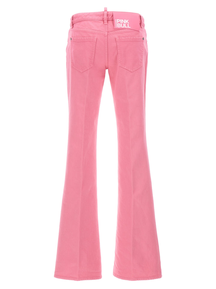 Medium Waist Flare Jeans Pink