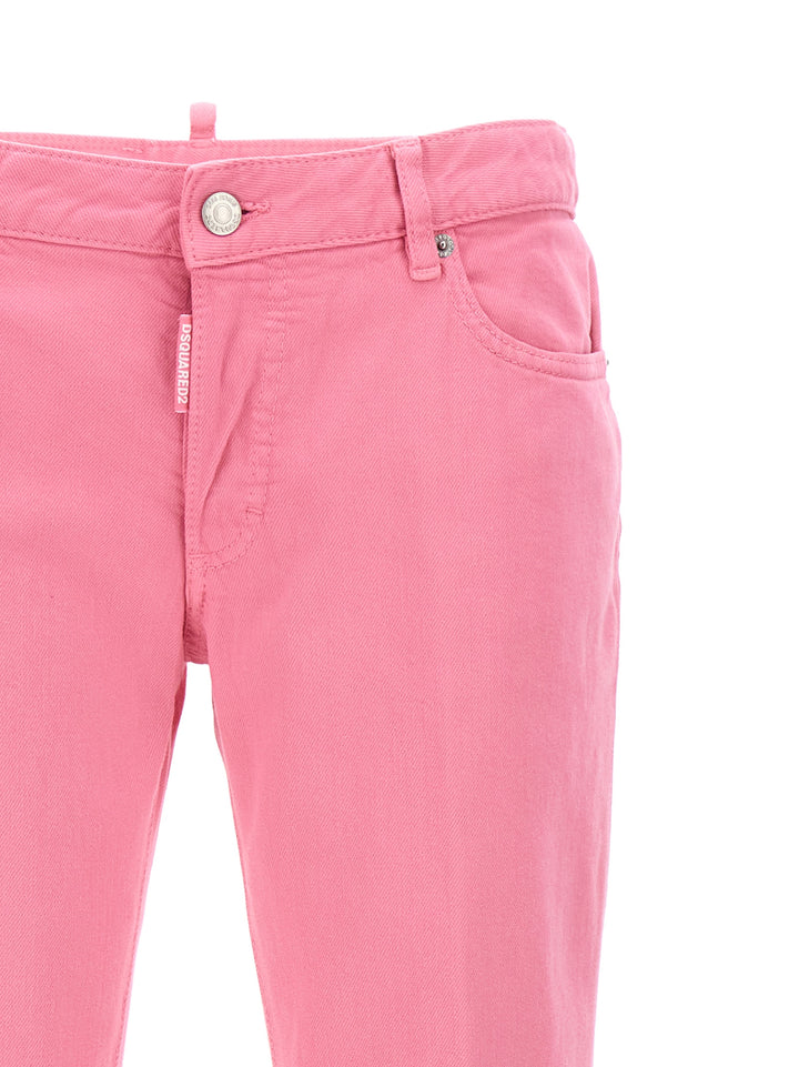 Medium Waist Flare Jeans Pink