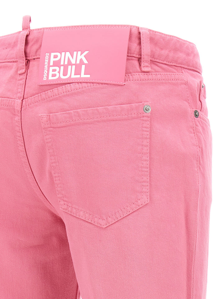 Medium Waist Flare Jeans Pink