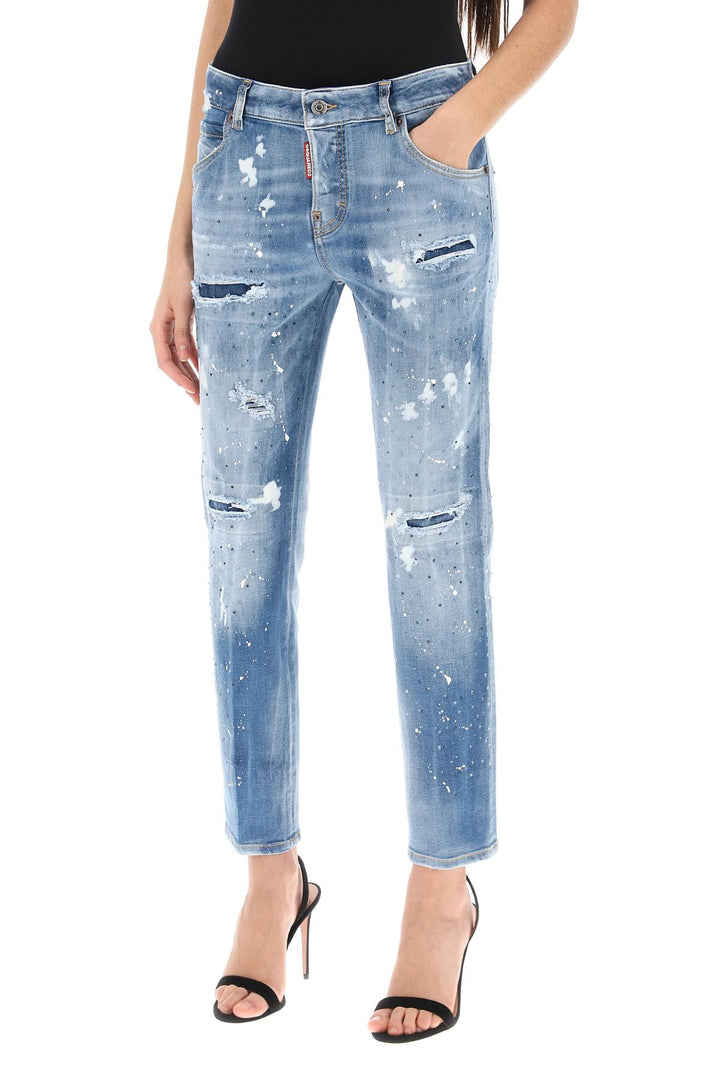 Cool Girl Jeans In Medium Ice Spots Wash - Dsquared2 - Women