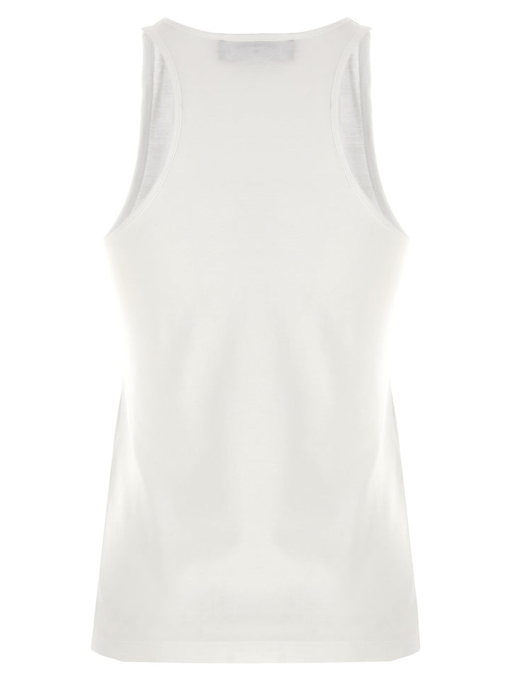 Logo Print Tank Top Tops White