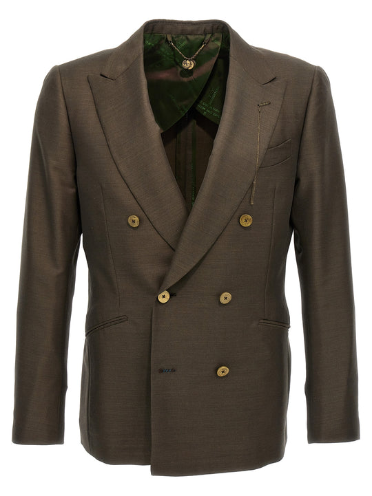 Double-Breasted Blazer Green
