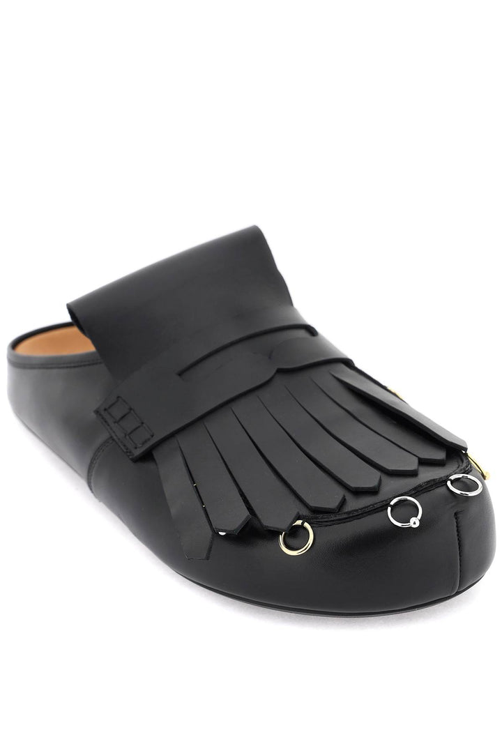 Leather Clogs With Bangs And Piercings - Marni - Men