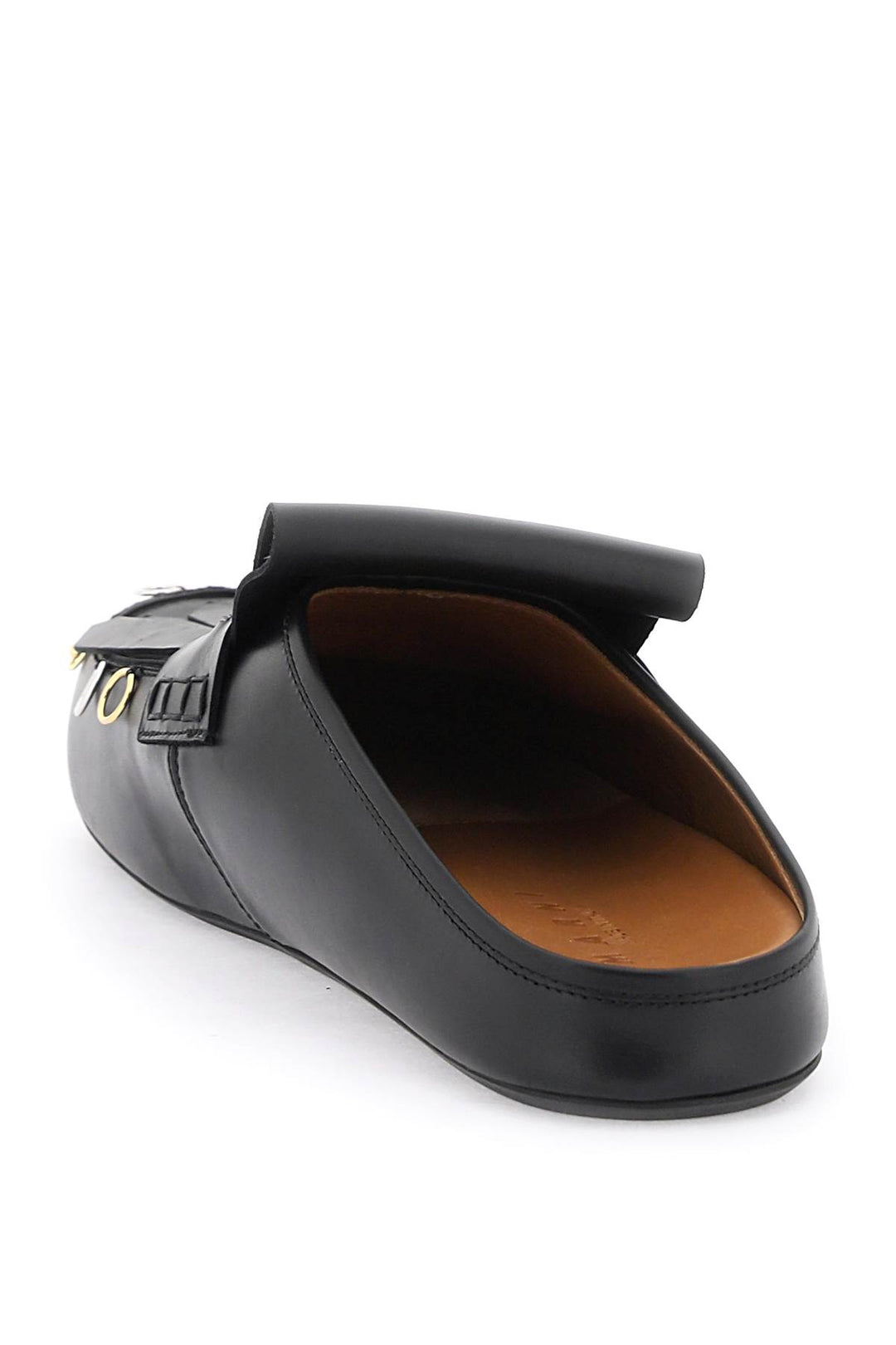 Leather Clogs With Bangs And Piercings - Marni - Men