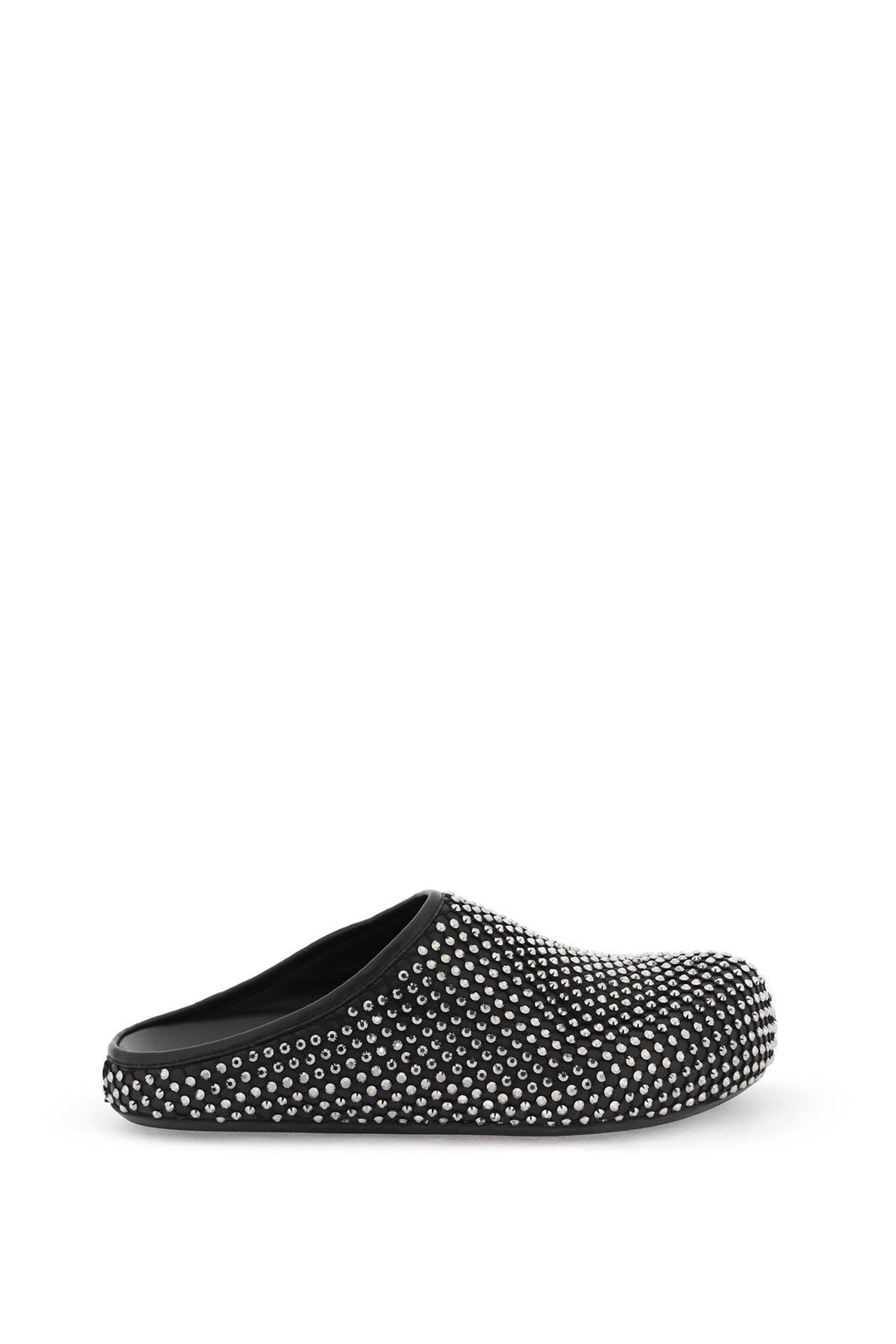 Leather Fussbett Clogs With Rhinestones - Marni - Women