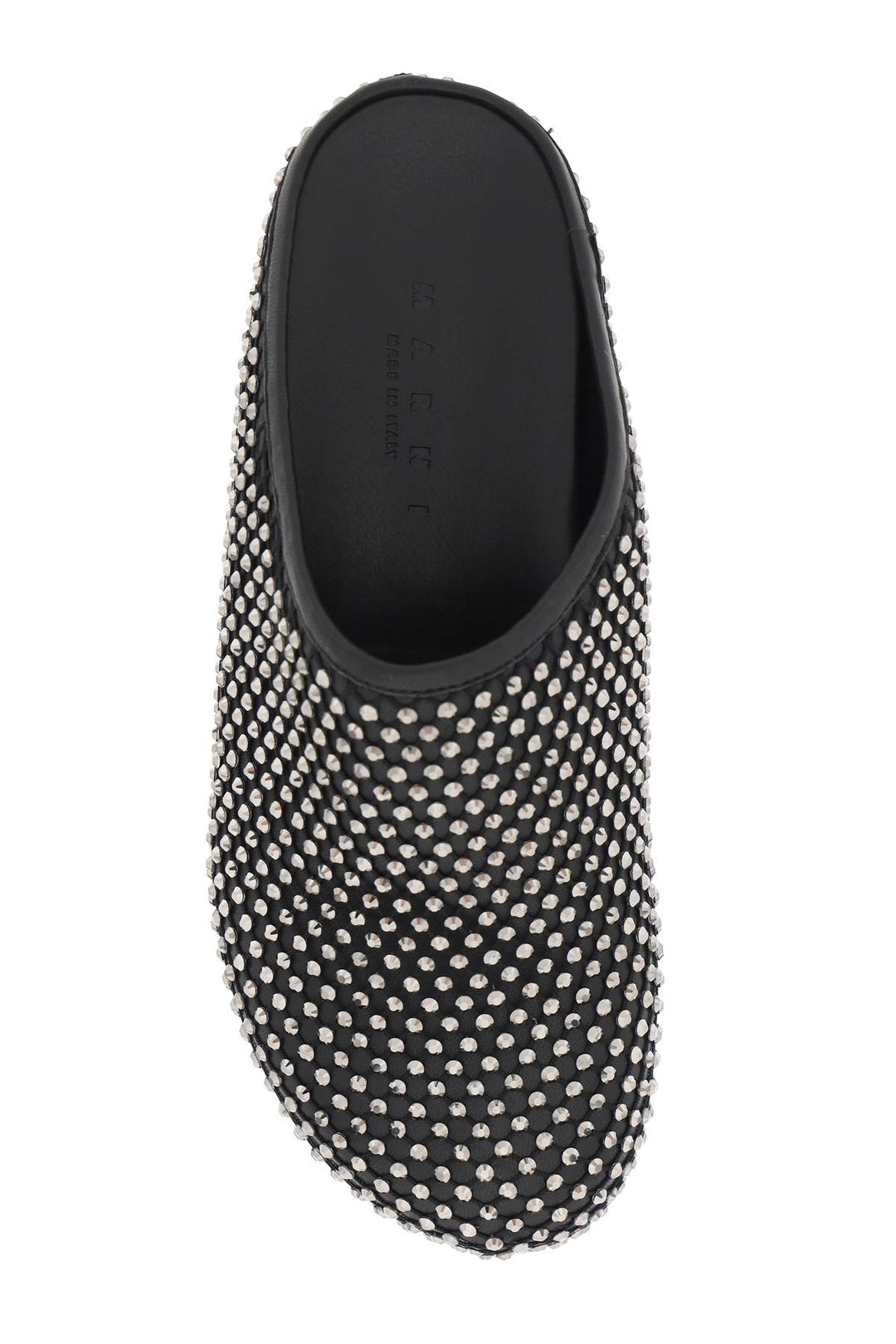 Leather Fussbett Clogs With Rhinestones - Marni - Women