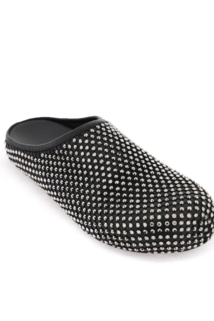 Leather Fussbett Clogs With Rhinestones - Marni - Women