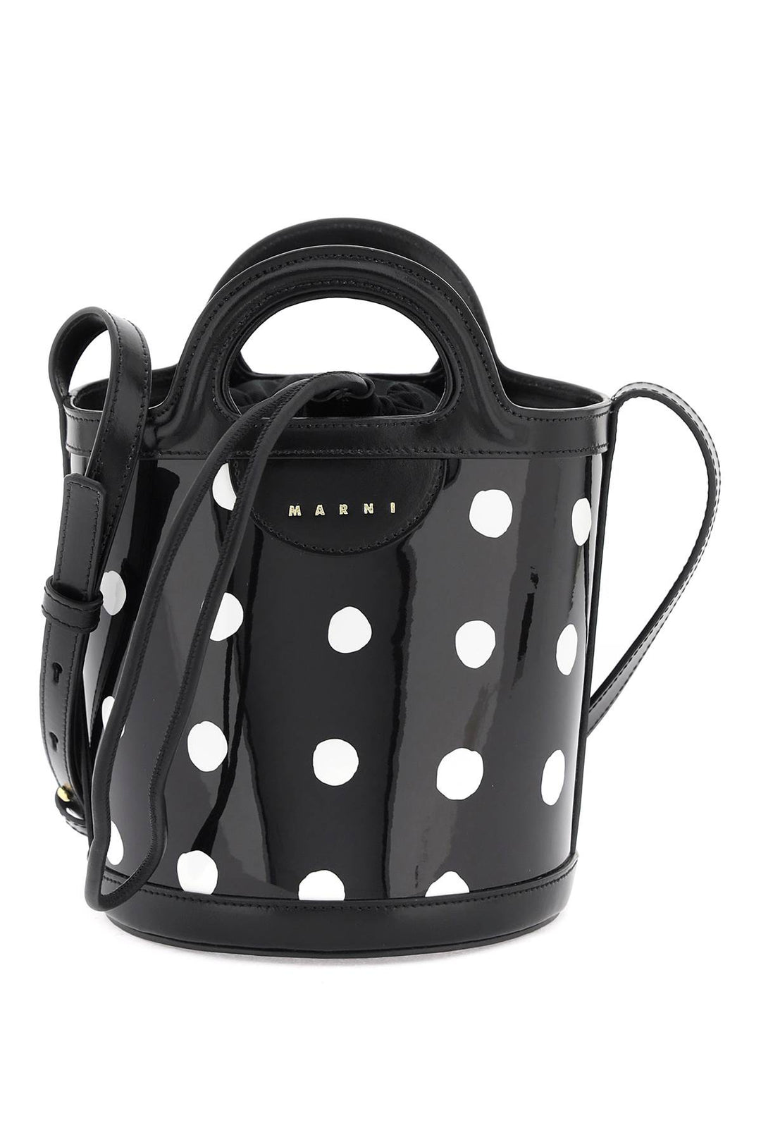 Patent Leather Tropicalia Bucket Bag With Polka Dot Pattern - Marni - Women