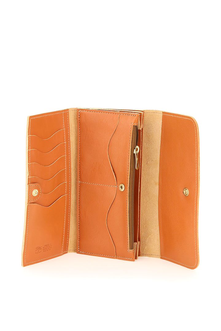 Double Cowhide Leather Long Wallet - Il Bisonte - Women