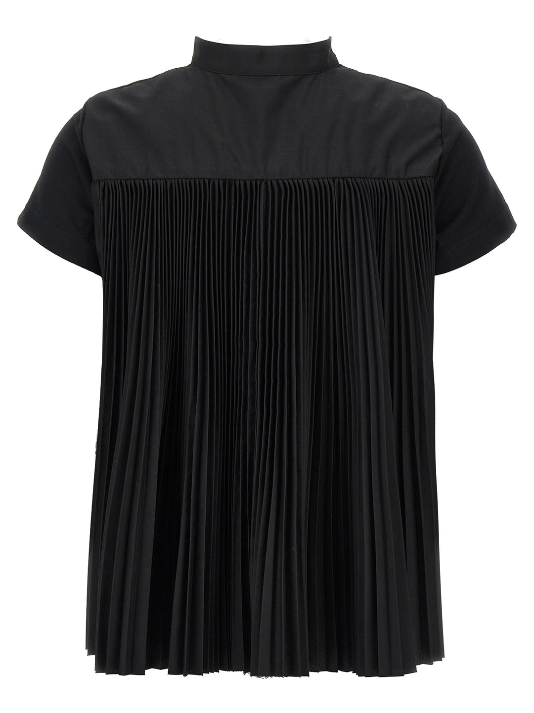 Back Pleated T-Shirt Black