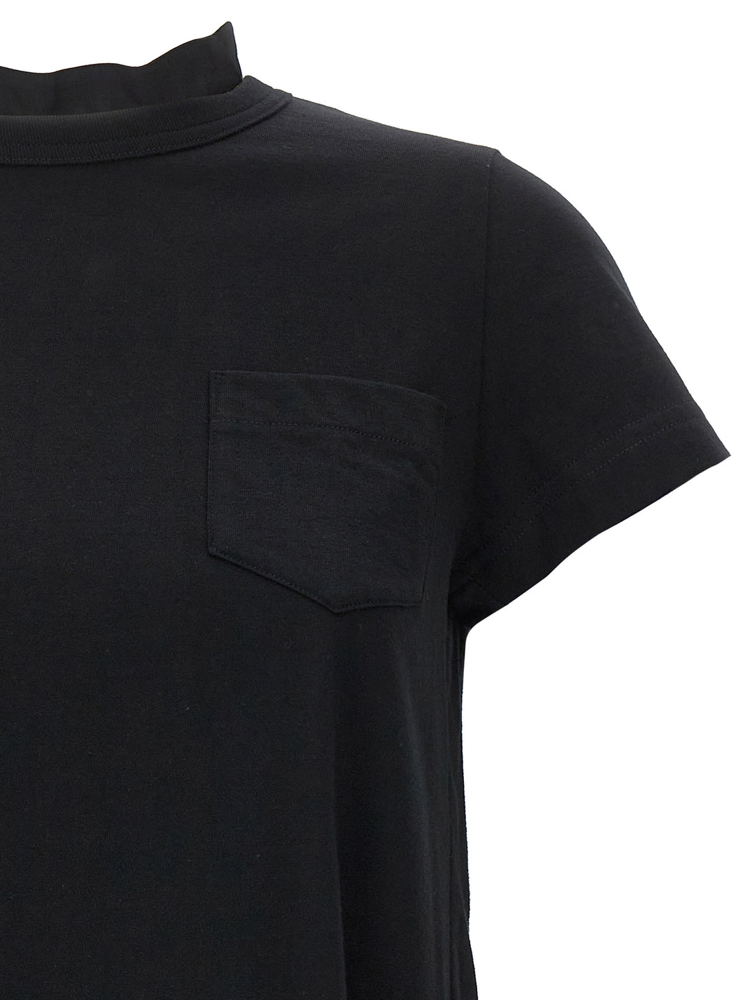 Back Pleated T-Shirt Black