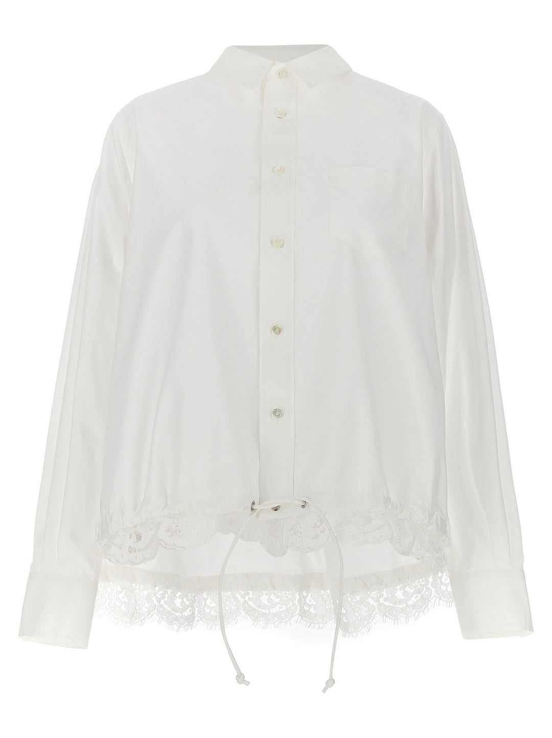 Lace Insert Shirt Shirt, Blouse White