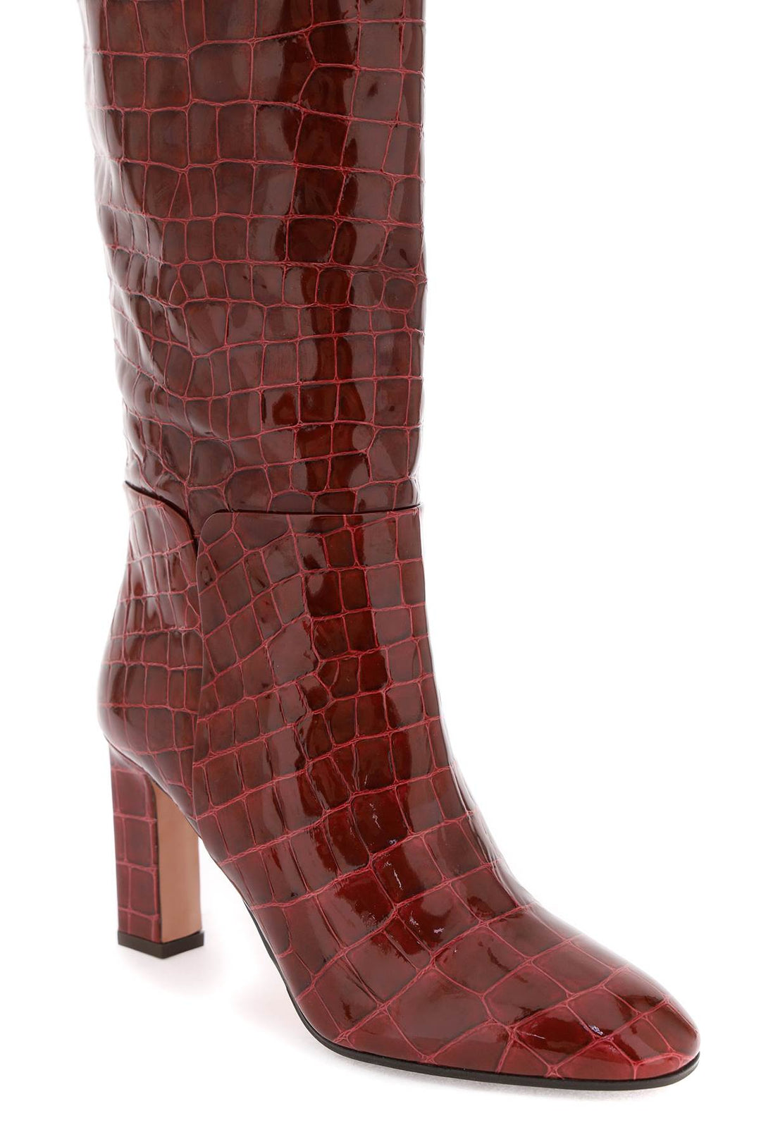 Sellier Boots In Croc Embossed Leather - Aquazzura - Women