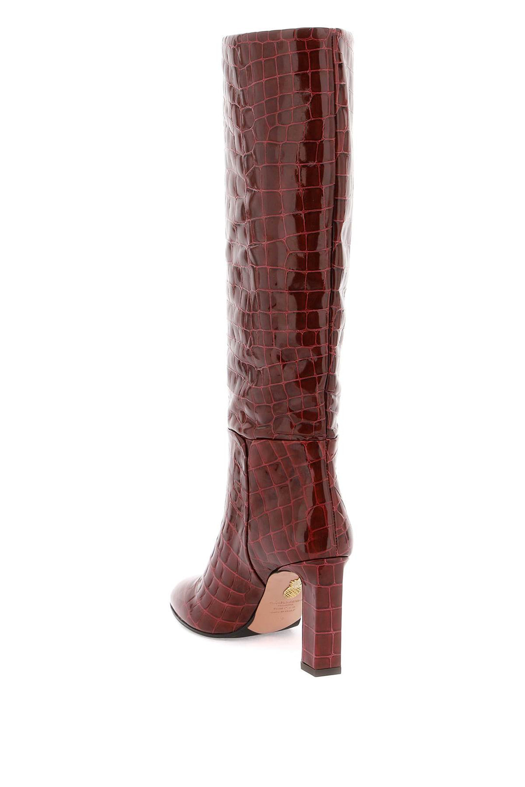 Sellier Boots In Croc Embossed Leather - Aquazzura - Women