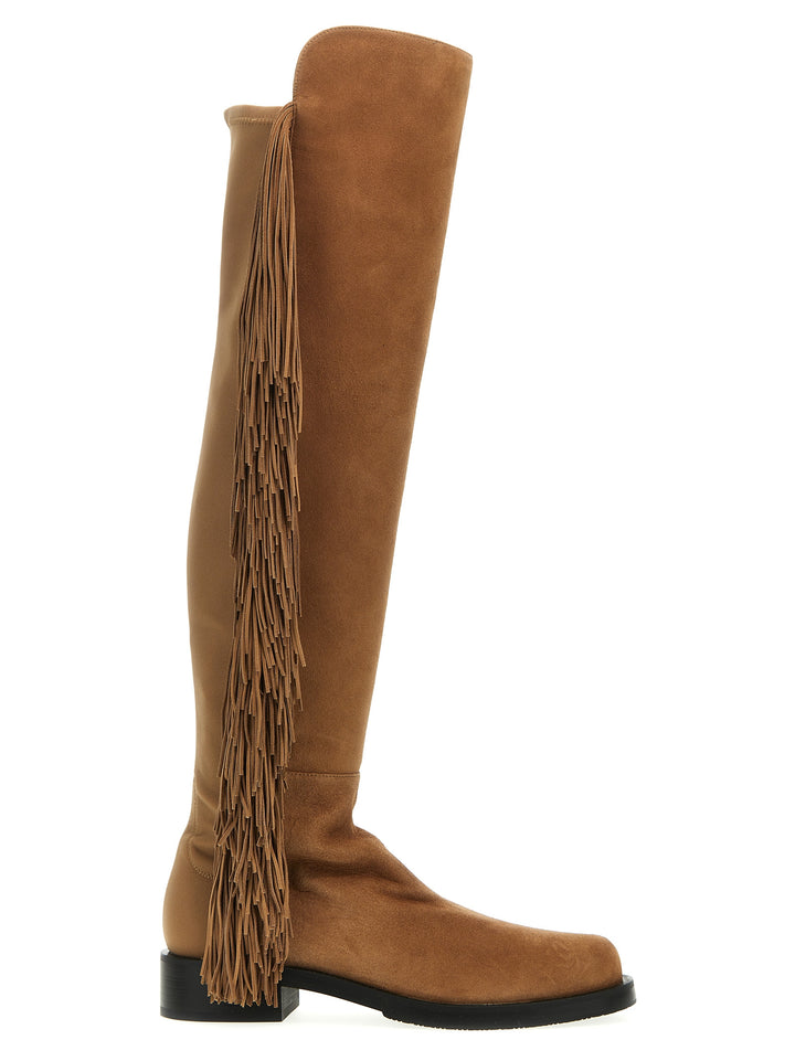 5050 Bold Fringe Boots, Ankle Boots Beige