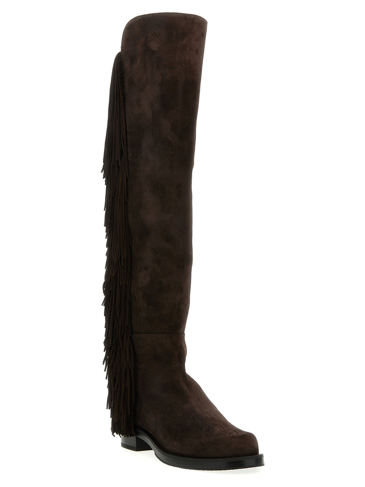 5050 Bold Fringe Boots, Ankle Boots Brown