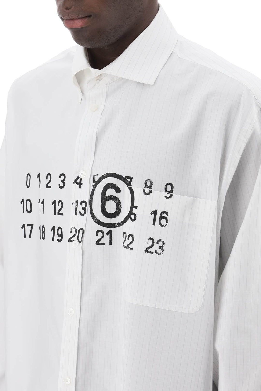 Camicia Spliced Con Grafica Numerica - MM6 Maison Margiela - Men