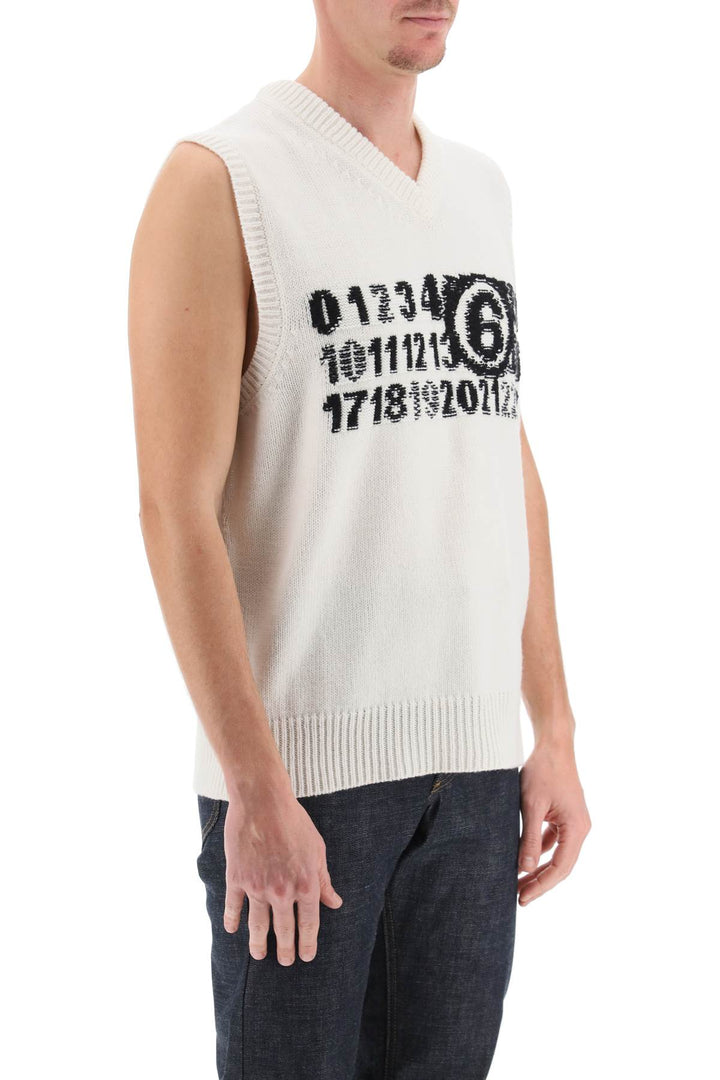 Vest With Jacquard Numeric Logo - MM6 Maison Margiela - Men