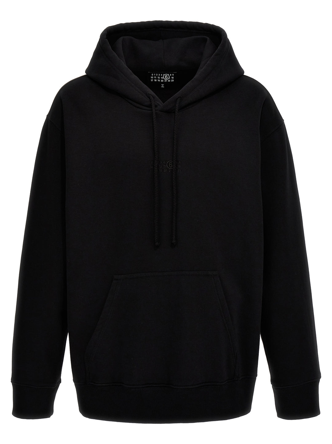 Logo Embroidery Hoodie Sweatshirt Black