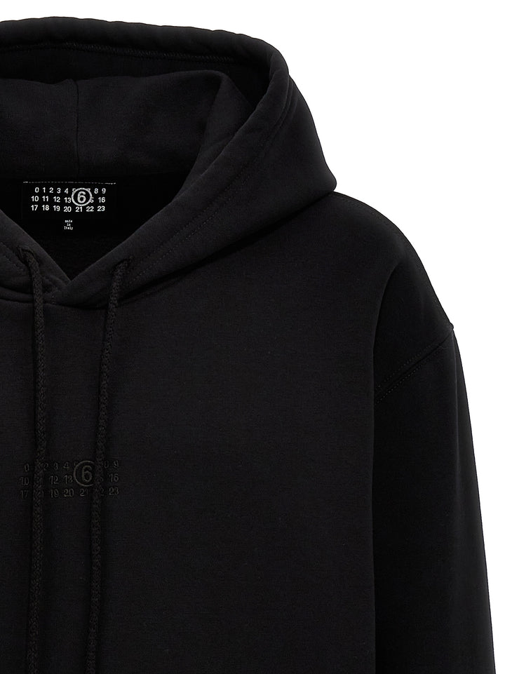 Logo Embroidery Hoodie Sweatshirt Black