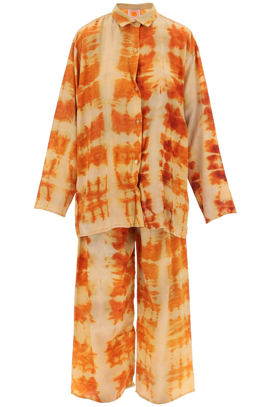 'Shibori' Silk Shirt And Pants Set - Sun Chasers - Women