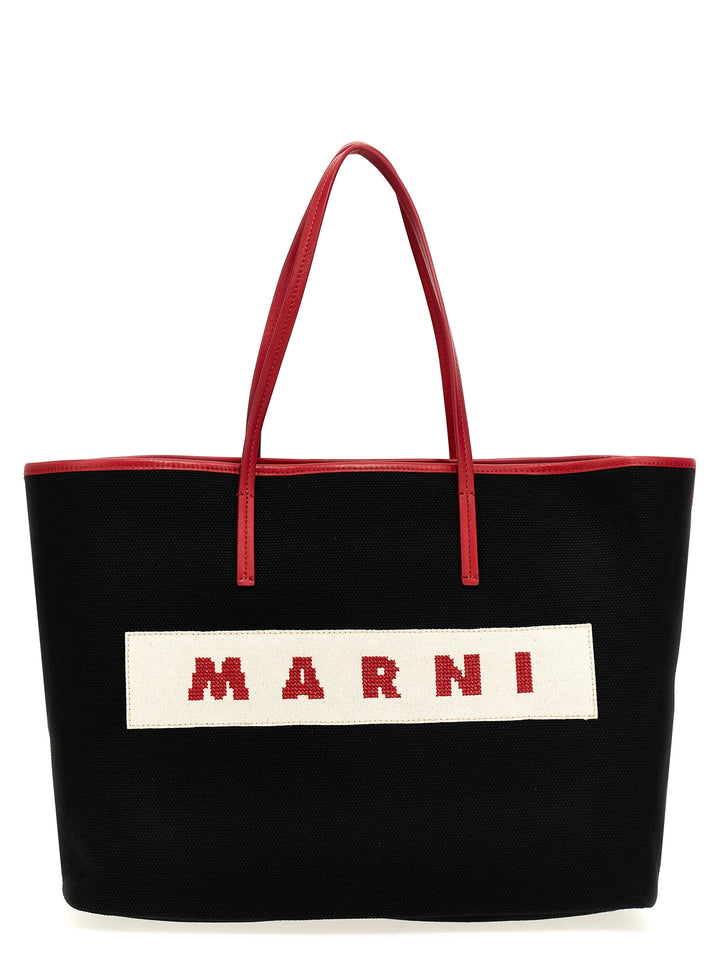 Logo Canvas Shopping Bag Tote Bag Multicolor