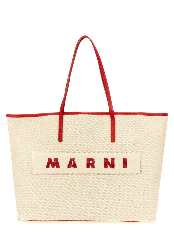 Logo Canvas Shopping Bag Tote Bag Multicolor