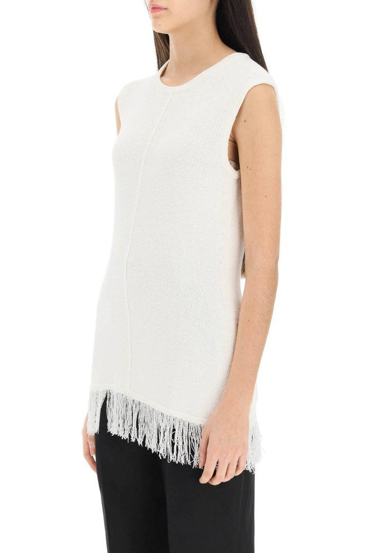 Fringed Bouclé Knit Top - Loulou Studio - Women