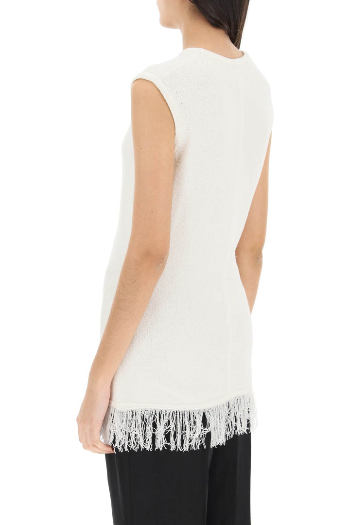 Fringed Bouclé Knit Top - Loulou Studio - Women