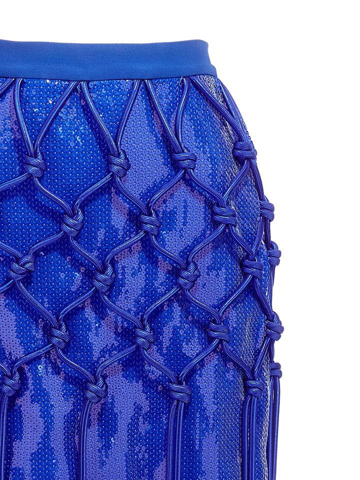 Fish Net Layered Skirts Blue