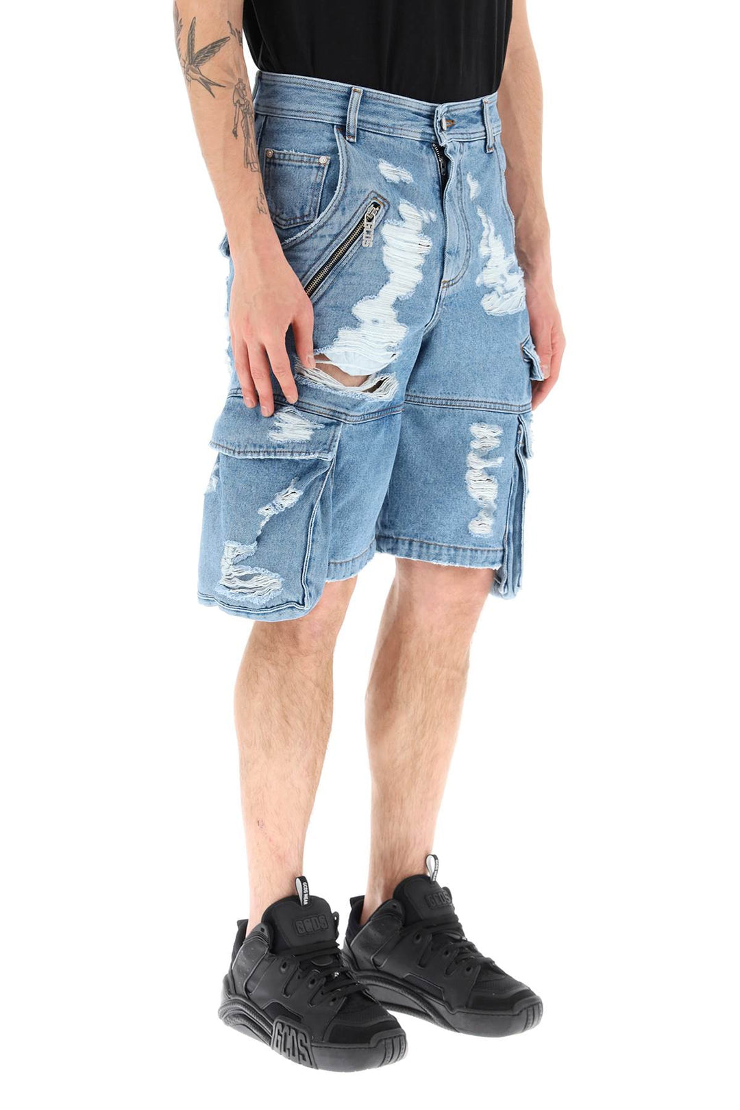 Ultracargo Destroyed Denim Shorts - GCDS - Men