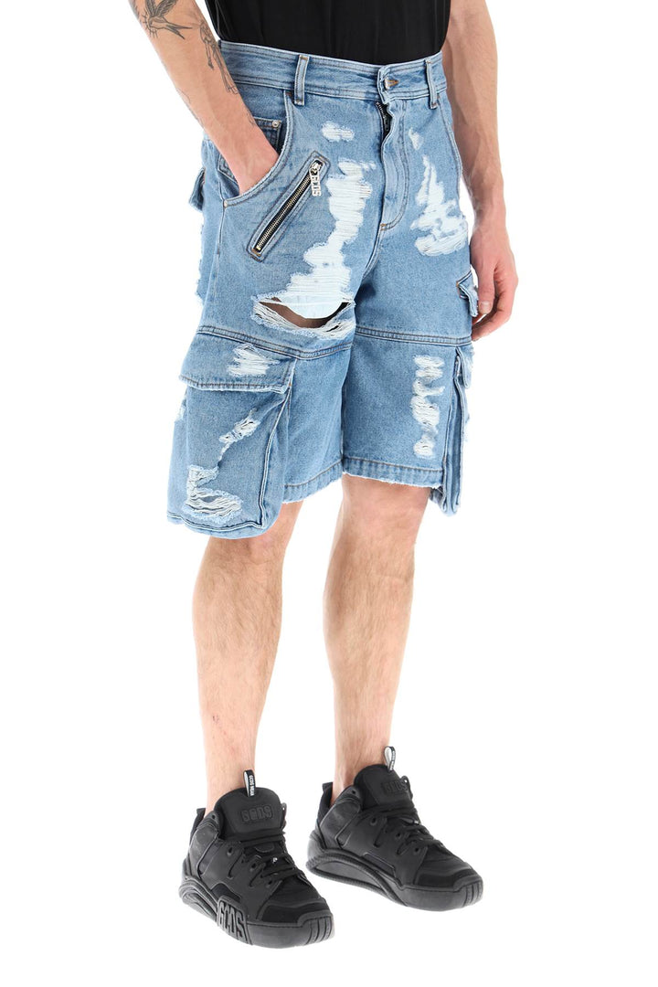 Ultracargo Destroyed Denim Shorts - GCDS - Men