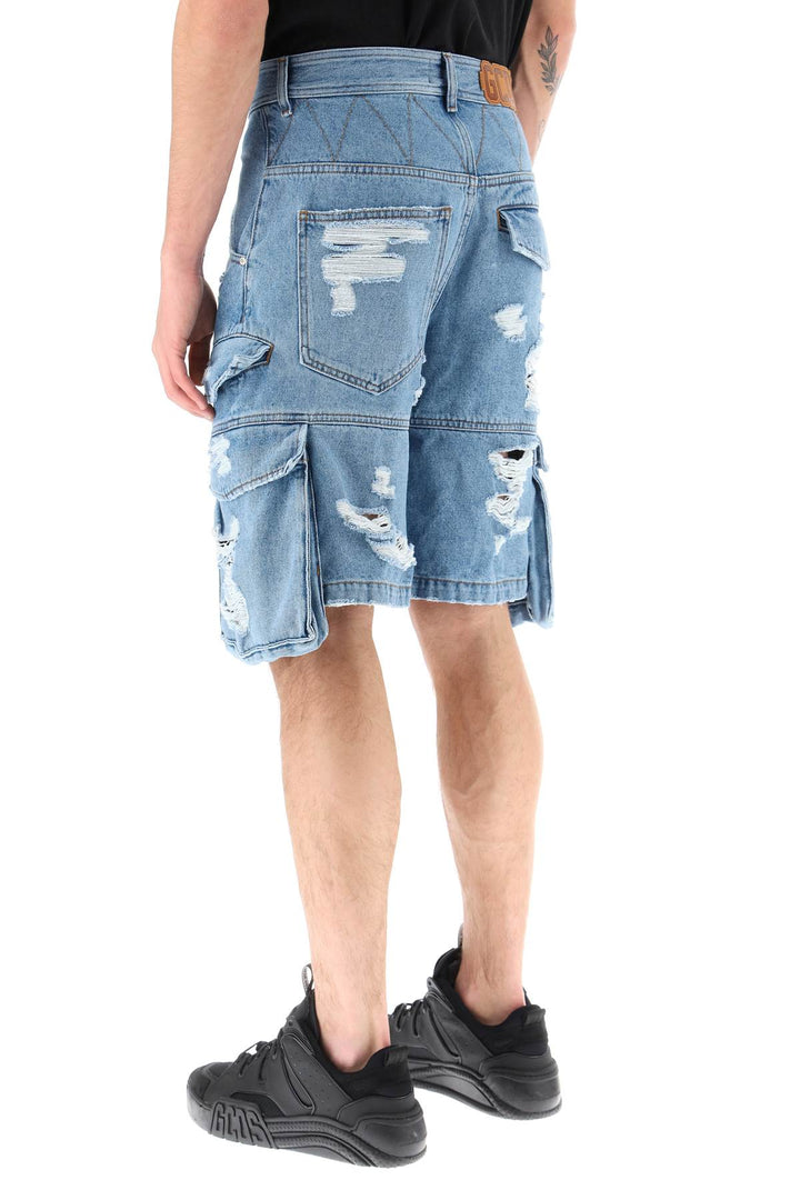 Ultracargo Destroyed Denim Shorts - GCDS - Men