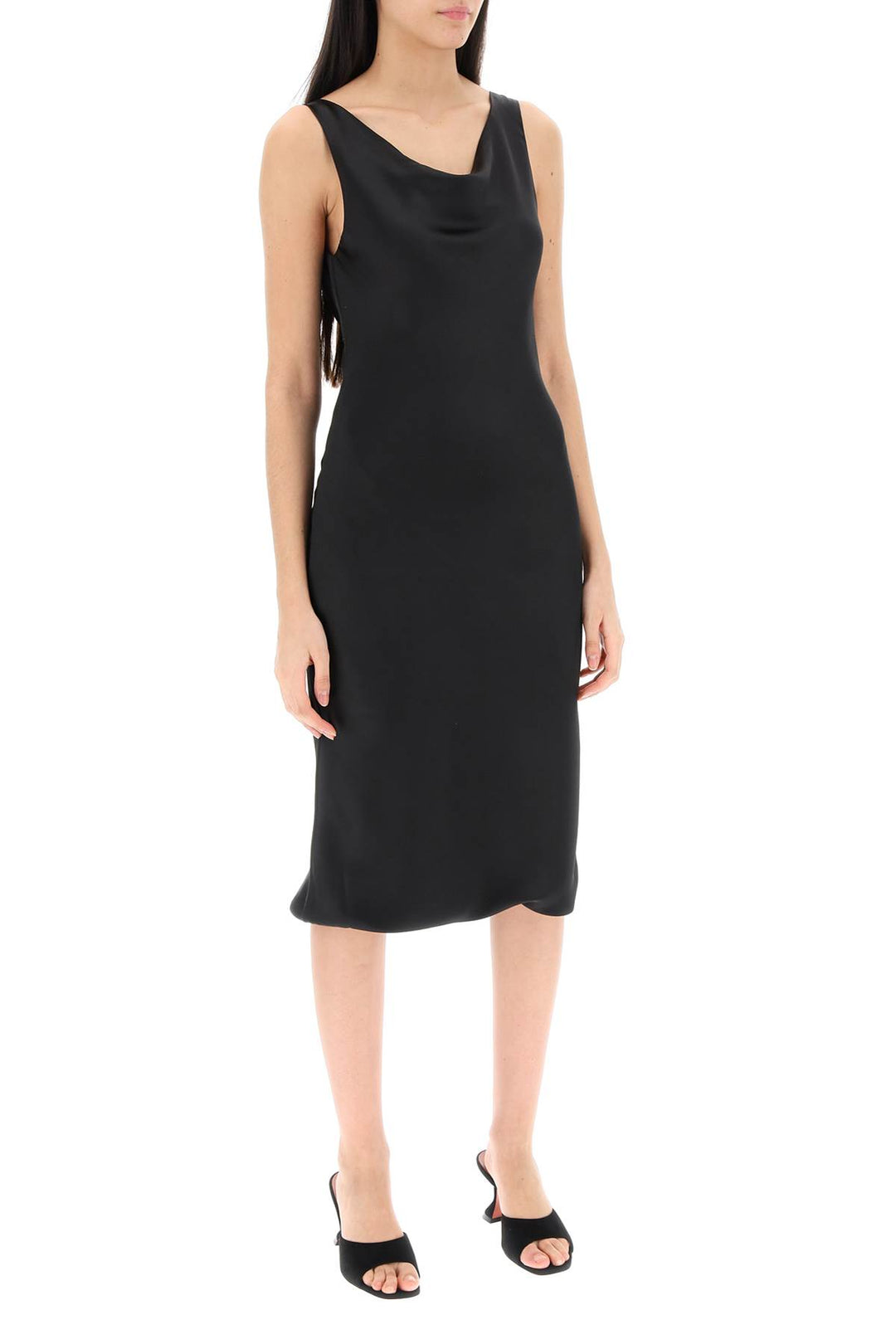 Drape Neck Satin Dress - Norma Kamali - Women