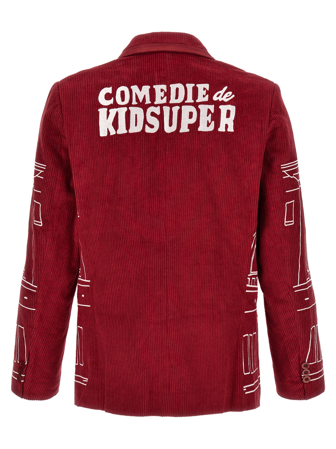 Corduroy Blazer Jackets Red