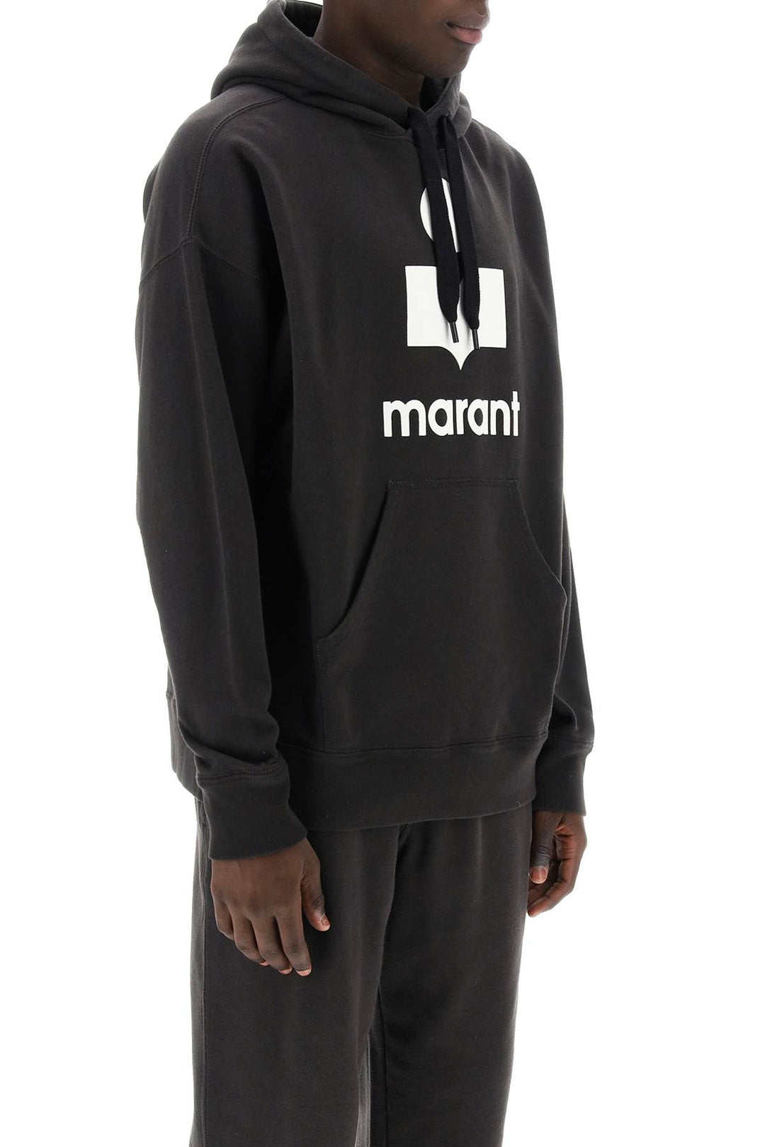 Miley Flocked Logo Hoodie - Marant - Men