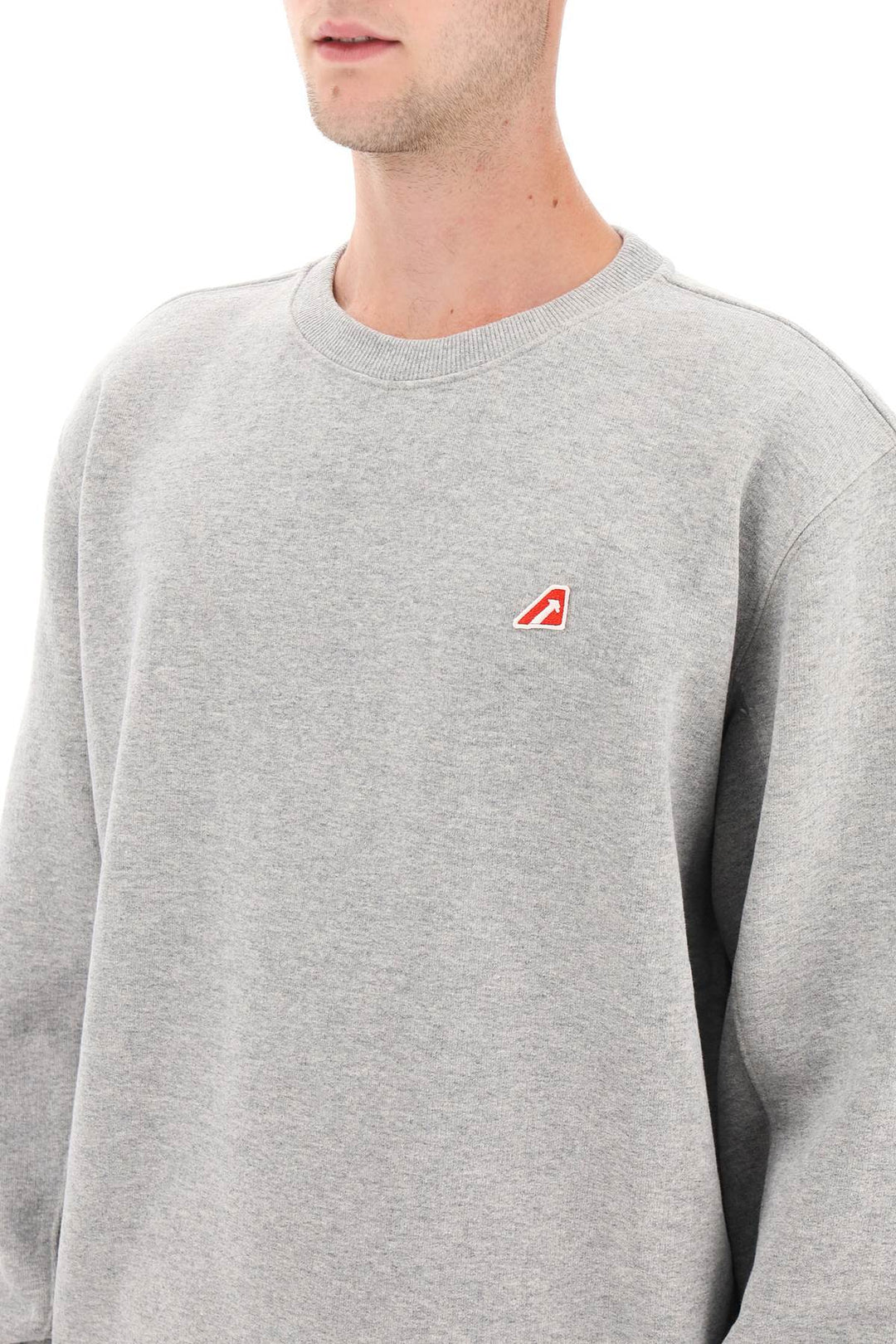 Crew Neck Sweatshirt With Logo Patch - Autry - Men