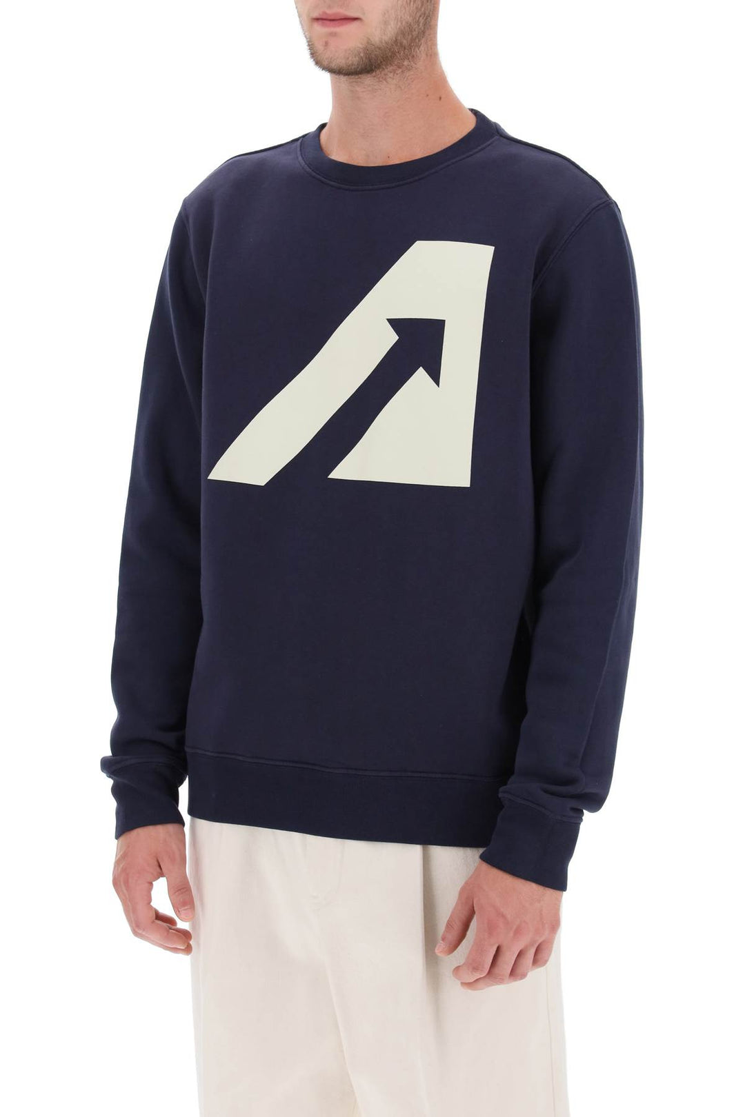 Crew Neck Sweatshirt With Logo Print - Autry - Men