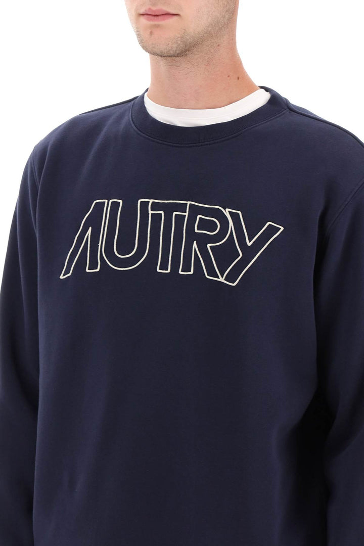 Crew Neck Sweatshirt With Logo Embroidery - Autry - Men