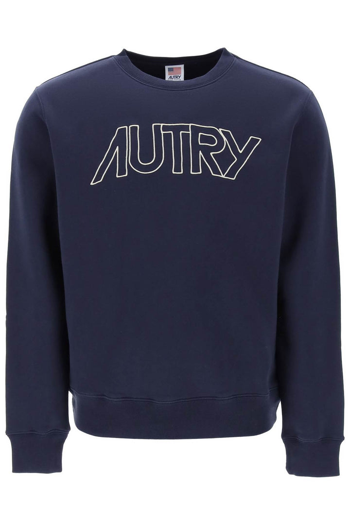 Crew Neck Sweatshirt With Logo Embroidery - Autry - Men