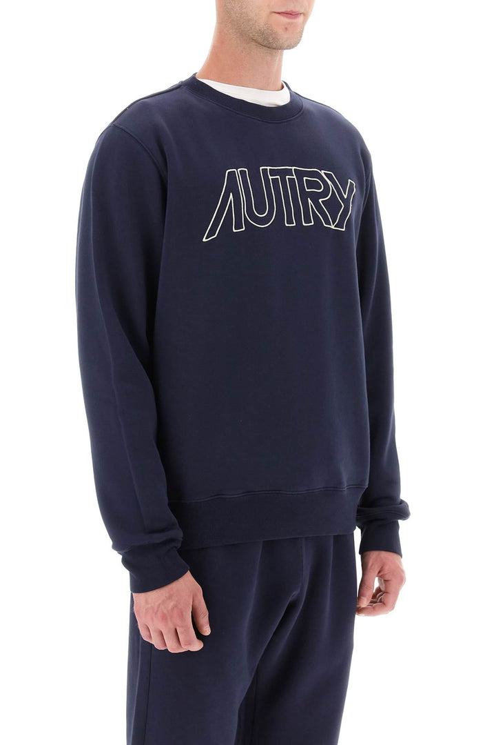 Crew Neck Sweatshirt With Logo Embroidery - Autry - Men