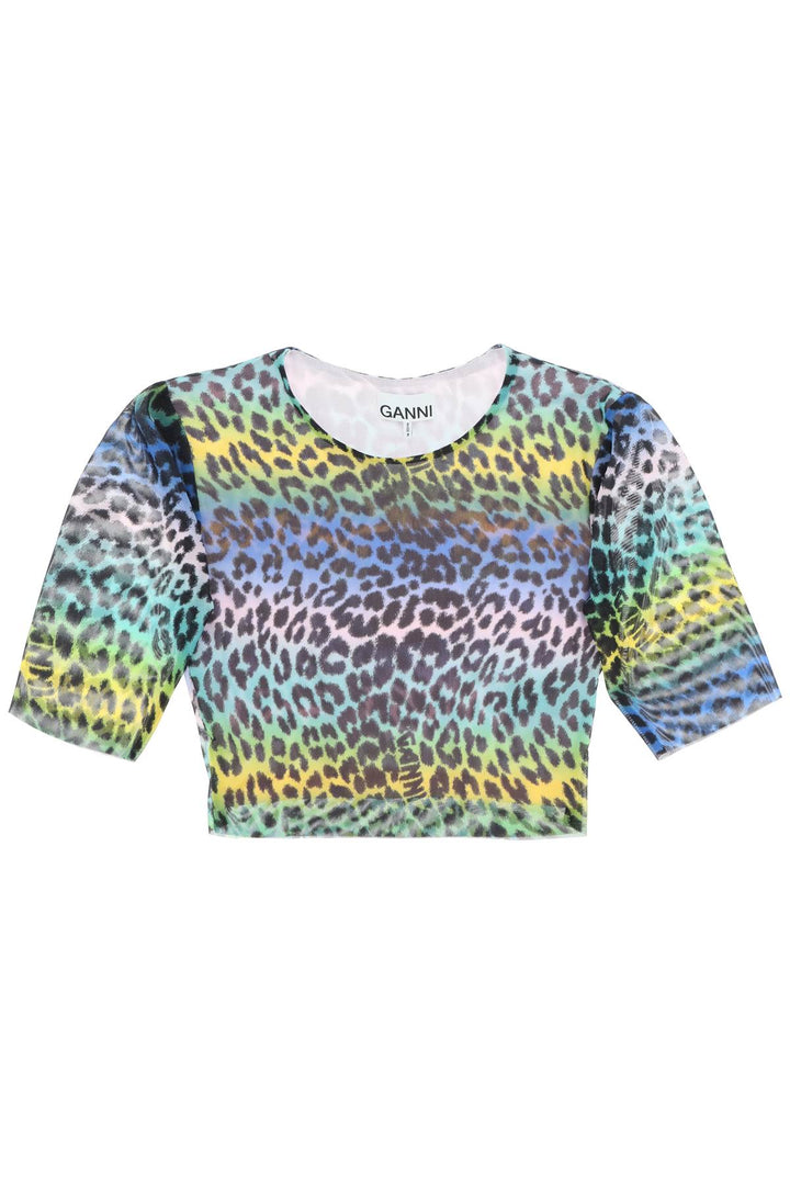 Multicolor Leopard Print Crop Top - Ganni - Women