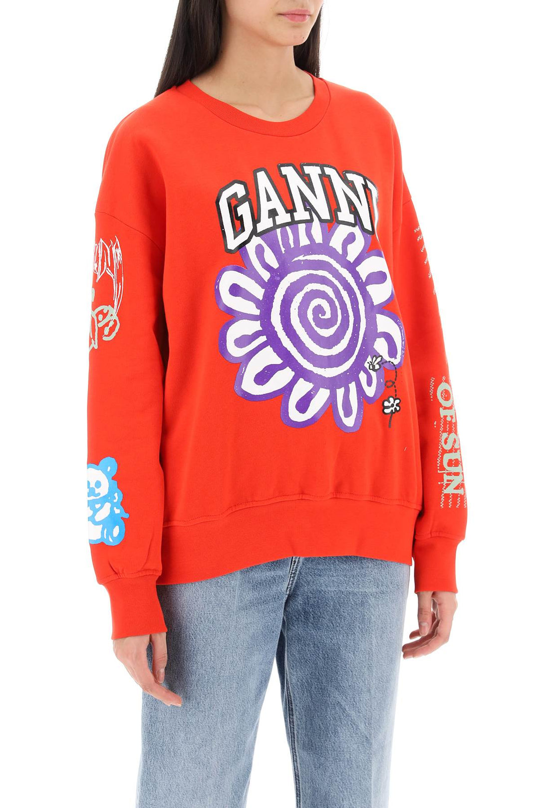 Sweatshirt With Graphic Prints - Ganni - Women