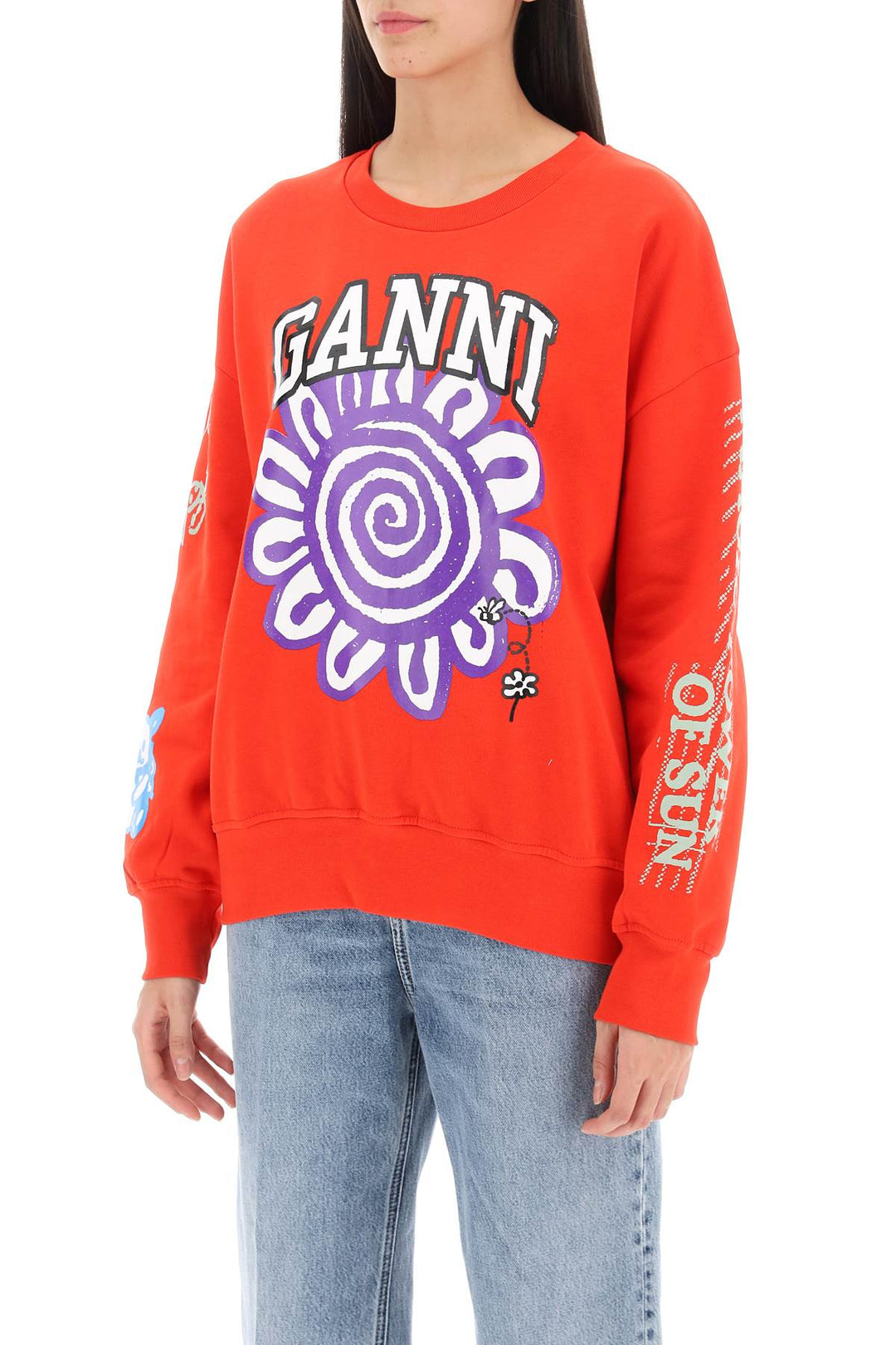 Sweatshirt With Graphic Prints - Ganni - Women