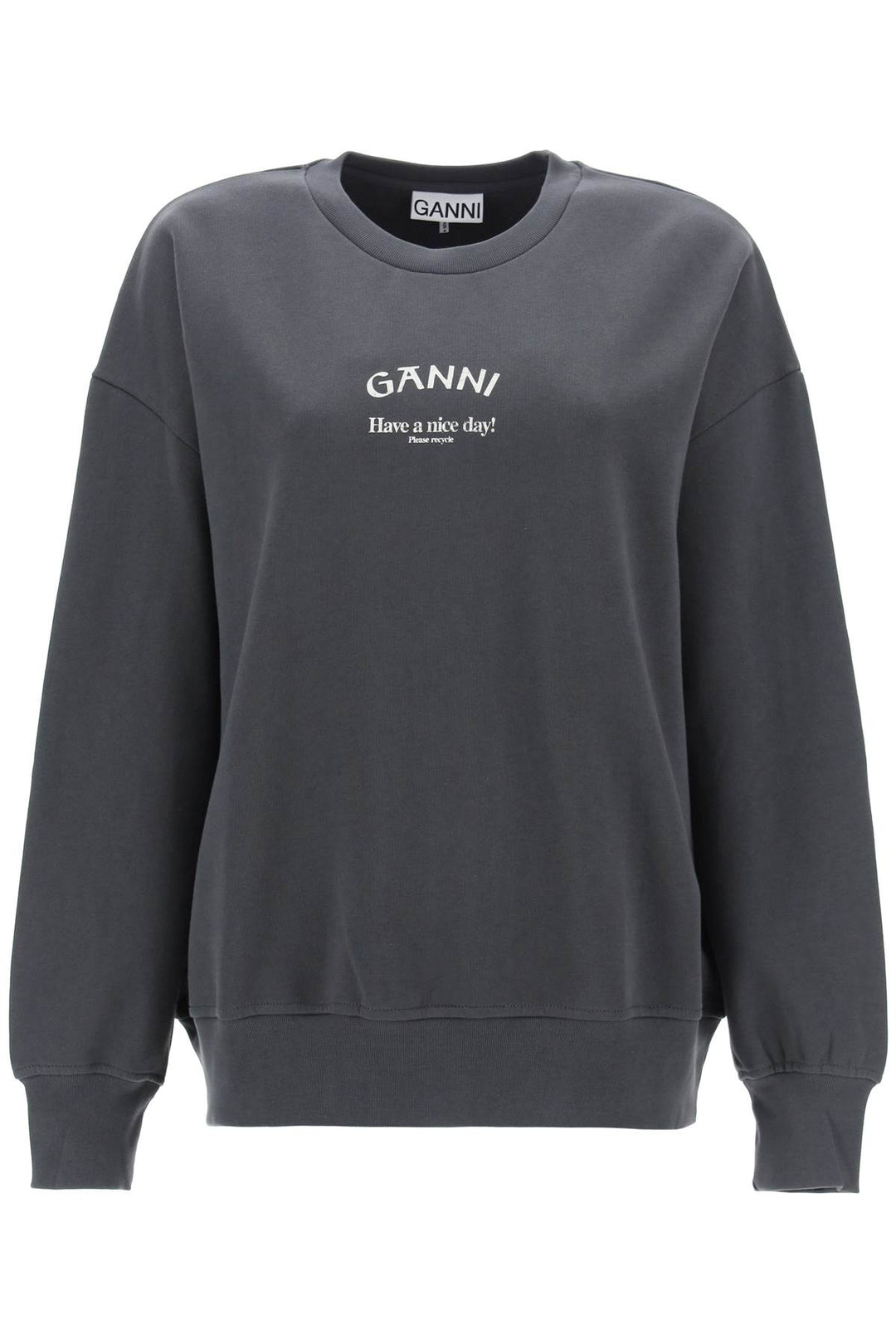 Oversized Sweatshirt With Logo Print - Ganni - Women