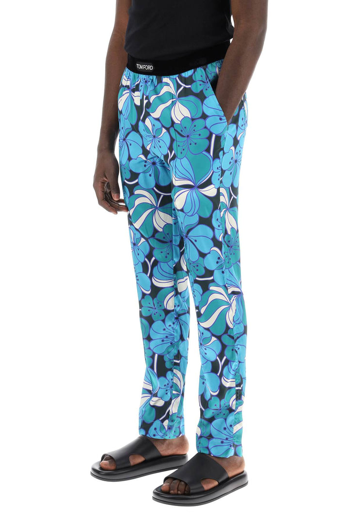 Pajama Pants In Floral Silk - Tom Ford - Men